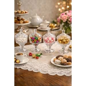 TEKBİR CAM ŞEKERLİK AYAKLI 4 MODEL 1*24