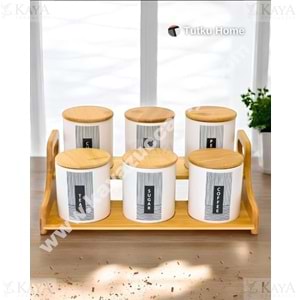 TUTKU AHŞAP STANDLI 7 Lİ BAHARAT SETİ 1*6