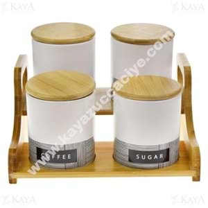 TUTKU AHŞAP STANDLI 4 LÜ BAHARAT SETİ 1*8
