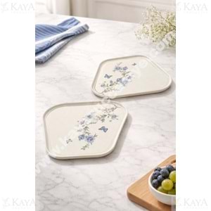 ALİNA HOME ÜÇGEN MAVİ YUVARLAK SERVİS 26,5 CM 1*12