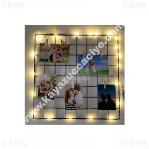 EGE METAL IŞIKLI DUVAR ORGANİZERİ FOTOĞRAFLIK 40x40 CM 1*40