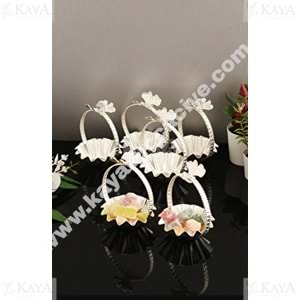 CNM PRES LOKUMLUK TERİS KELEBEK KULPLU GÜMÜŞ MİNİ TIRTIKLI 8 CM SUNUMLUK