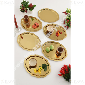 CNM PRES TEPSİ OVALDİ ALTIN PASLANMAZ TEPSİ 26x20 CM