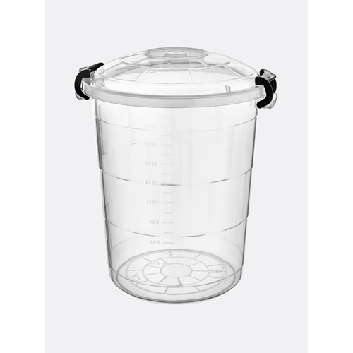 BURSEV TETRİS YUVARLAK BAKLİYAT KOVA 45 LT. ŞEFFAF 1*10