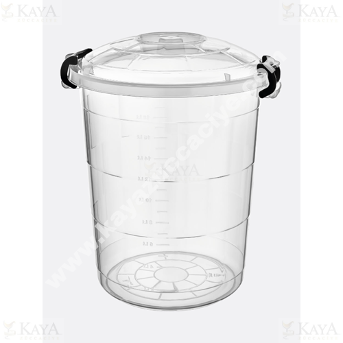 BURSEV TETRİS BAKLİYAT KOVA YUVARLAK ŞEFFAF 65 LT 1*10