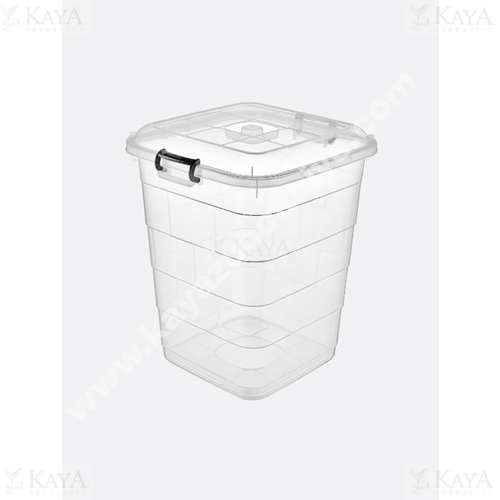 BURSEV TETRİS BAKLİYAT KOVASI KARE ŞEFFAF 35 LT 1*10
