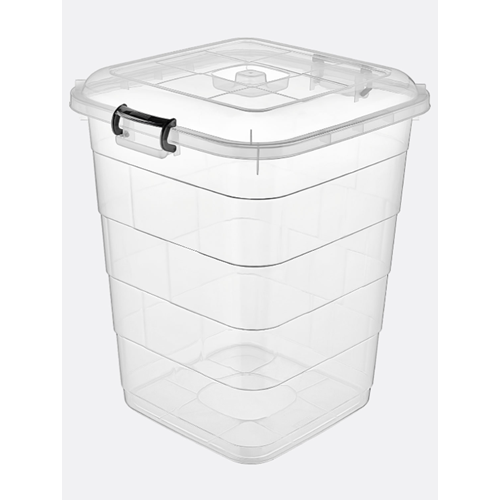 BURSEV TETRİS BAKLİYAT KOVASI KARE ŞEFFAF 75 LT 1*10