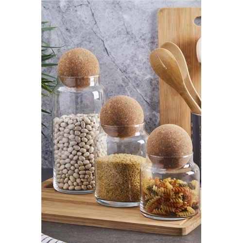 PEROTTİ CAM KAVANOZ SUGHERO MANTAR KAPAK 3 BOY KAVANOZ 1*20