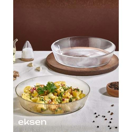 ALN EKS CAM DİK KENARLI SALATA KASESİ 2 Lİ SADE 25 CM 1*6