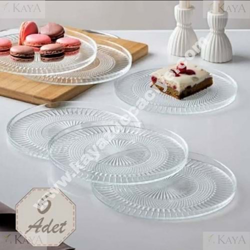 AKGÜL DİK KENARLI ELENA 14 CM 6 LI 13601 CAM TABAK 1*12