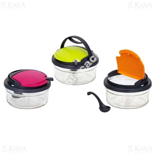 HEREVİN KASE CAM ÇOK FONKSİYONEL KAŞIKLI KASE 410 ML 1*12