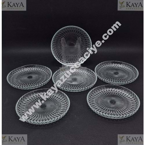 AKGÜL DİK KENARLI ZELAZO 14 CM 6 LI CAM TABAK 1*12