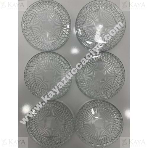 AKGÜL DİK KENARLI ZELAZO 14 CM 6 LI CAM TABAK 1*12