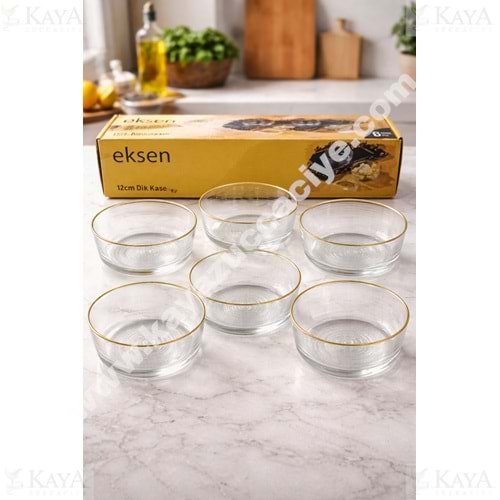 ALN EKS CAM RİMLİ 12 CM DİK KASE 6 LI PAKET 1*12