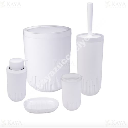 HEREVİN BANYO SETİ YUVARLAK 5 Lİ SET BEYAZ 1*4