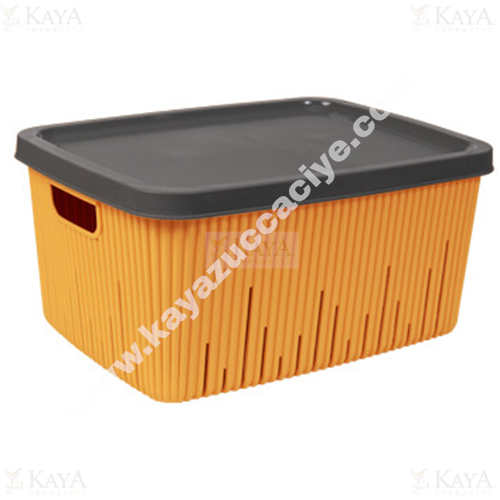 HEREVİN SEPET ÇOK AMAÇLI SEPET KAPAKLI 18 LİTRE TURUNCU 1*8