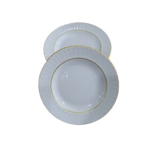 PORLAND YEMEK TABAĞI 19 CM 2F BOYA YALDIZ ADET 1*6