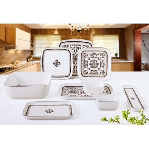 MTR PORSELEN YEMEK TAKIMI 45 PARÇA KARE 1*1