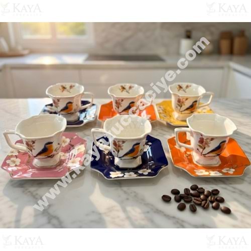 MTR PORSELEN KAHVE FİNCAN TAKIMI 6 LI 1*12