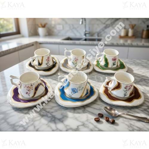 MTR PORSELEN KAHVE FİNCAN TAKIMI 6 LI 1*12