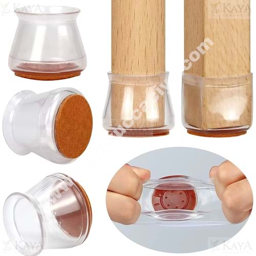 MTR SİLİKON KEÇELİ SANDALYE AYAĞI KORUYUCU 4 LÜ 1*20