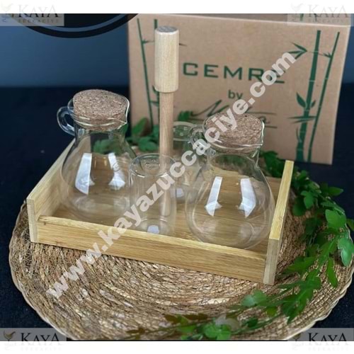 MTR BAMBU 2 Lİ STANDLI CAM YAĞDANLIK 1*16