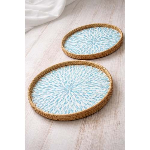 MTR HASIR TEPSİ DESENLİ YUVARLAK 2 Lİ 30-35 CM CM 1*24