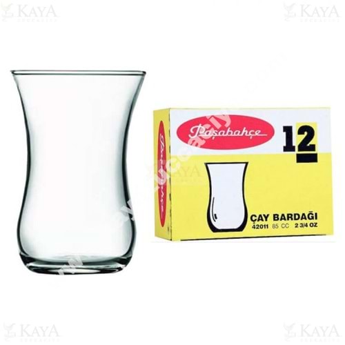 PAŞABAHÇE ÇAYBARDAĞI KANDİLLİ 12 Lİ SADE ÇAY BARDAĞI 1*6