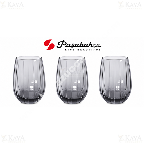 PAŞABAHÇE MEŞRUBAT BARDAĞI LİNKA 3 LÜ GRİ 380 CC 1090503 1*6