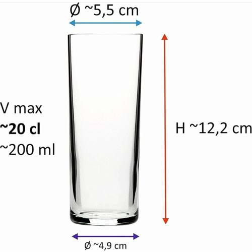 PAŞABAHÇE LİMONATA BARDAĞI 1209697 GLASS4YOU 6 LI 1*9