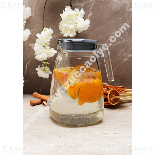 PAŞABAHÇE CAM SÜRAHİ CARRE GRİ KAPAK 1800 ML 1*6