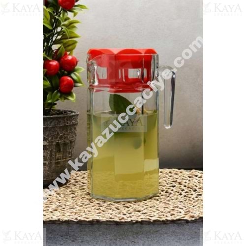 PAŞABAHÇE SÜRAHİ KÖŞEM SÜRAHİ KIRMIZI KAPAKLI 1250 CC 1*6