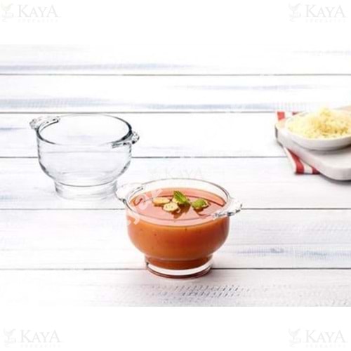 PAŞABAHÇE KASE SOUPY KULPLU 2 Lİ CAM KASE 1*12