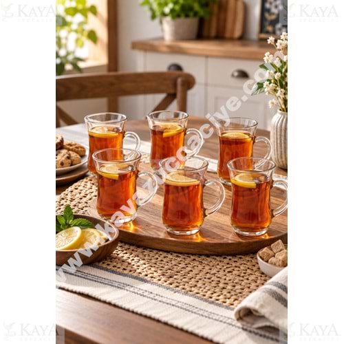 PAŞABAHÇE ÇAY BARDAĞI KEYİF KULPLU BARDAK 6 LI 1*8