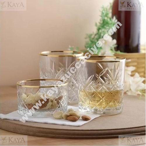 PAŞABAHÇE TİMELESS CAM KASE ALTIN YALDIZLI 3 LÜ SET 1*4