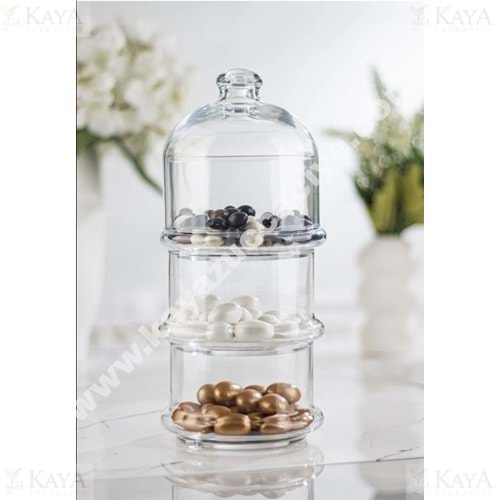 PAŞABAHÇE DRAJELİK PATİSSERİE 3 KATLI KÜÇÜK SUNUMLUK 1*6