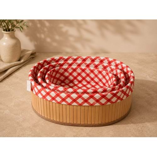 AJE BAMBU SEPET ÇOK AMAÇLI OVAL 3 LÜ 22-26-30 CM 1*12