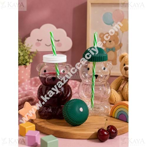 AJE CUPIBEAR POLİKARBON MATARA SİLİKON KAPAK AYICIK MODEL 500 ML 1*48