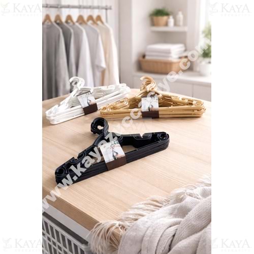 BEE HOME ELBİSE ASKISI DÖNER BAŞLIKLI 6 LI 1*24