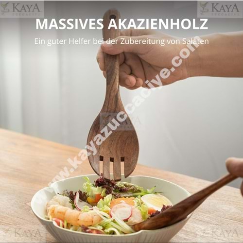 BZD IVORY AKASYA AHŞAP SALATA KAŞIĞI 26 CM 1*12