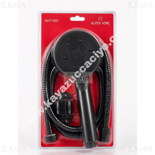 ALP DUŞ BAŞLIĞI METAL HORTUMLU SİYAH MY-0026 1*12