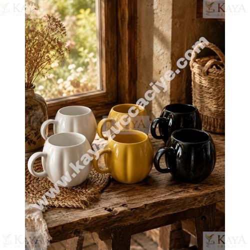 ASEL SERAMİK KUPA KABAK KULPLU BARDAK 1*6*48