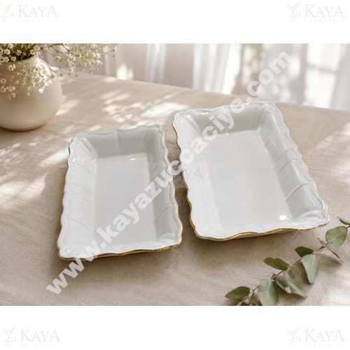 ASEL SERAMİK KAYIK DİKDÖRTGEN AĞIZ YALDIZLI 25,5 CM 1*27