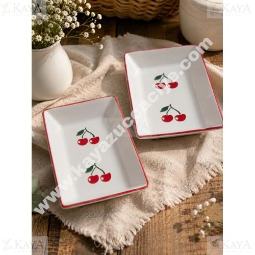 ASEL SERAMİK KAYIK KİRAZ DİKDÖRTGEN KAYIK 24 CM 1*24