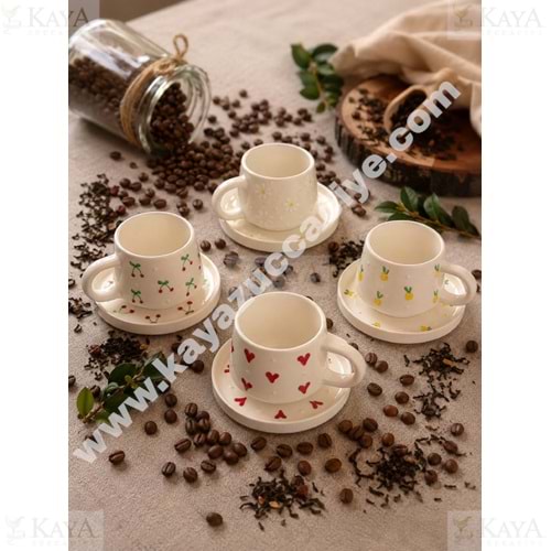 ASEL SERAMİK KUPA TABAKLI KUPLU BARDAK TEKLİ 1*72