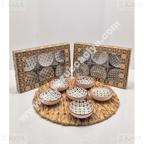 ASEL SERAMİK ÇEREZLİK 6 LI YUVARLAK 10 CM