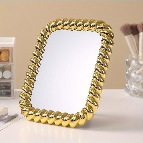 BZD GOLDEN AYAKLI KARE METALİZE MAKYAJ AYNASI 1*60
