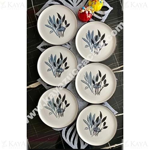 ALİNA HOME GRİ BAŞAK YUVARLAK PASTA TABAĞI 20 CM 1*12