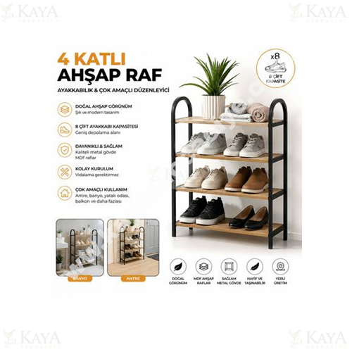 BEE HOME AYAKKABILIK DOĞAL AHŞAP AYAKKABI ÜNİTESİ 1*18