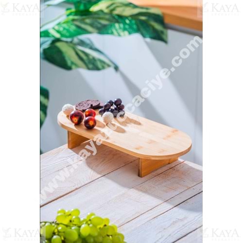 BZD IVORY BAMBU KESİM PANOSU OVAL AYAKLI 33x15 CM 1*24